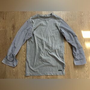 Auth COMME des GARCONS Docking Cut Sew Long Sleeve T-Shirt SZ-B013 CDG Shirt Tee